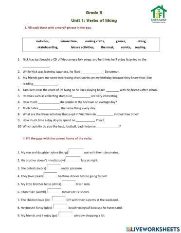 G8-U1-Verbs of liking
