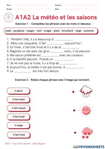 Le météo et saisons