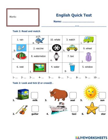 Letter W - full test