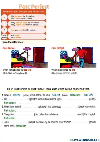 Past Simple vs Past Perfect