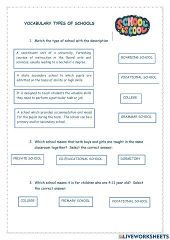 Types of schools