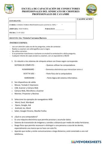 Examen de computación