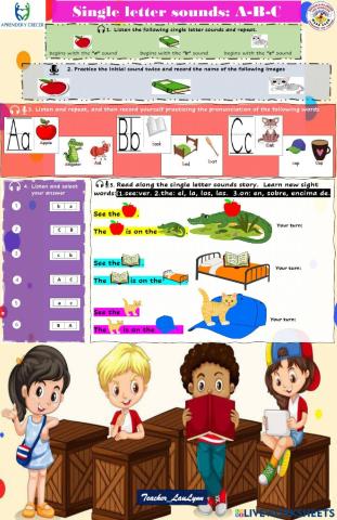 Single letter sounds A-B-C