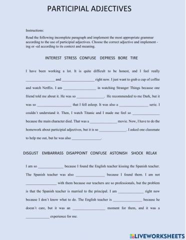 Participial Adjectives - Contextualization