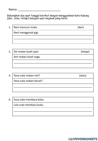 Kata Hubung dan tetapi atau