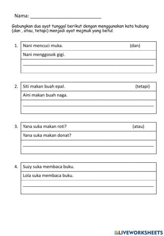 Kata Hubung dan tetapi atau