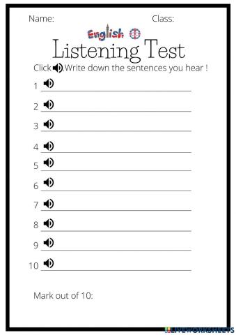 Demonstrative Pronouns Listening Test