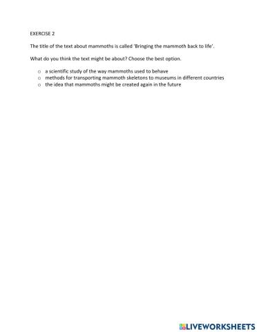 IE1, Unit 2, Reading, Exercise 2