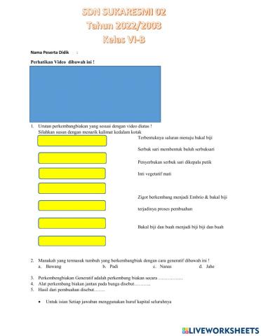 TEMA 1: Perkembangbiakan tumbuhan
