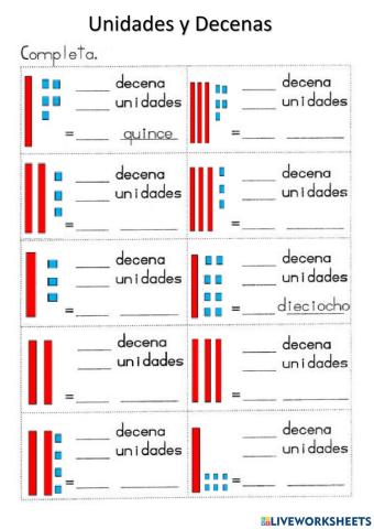 Unidades y decenas