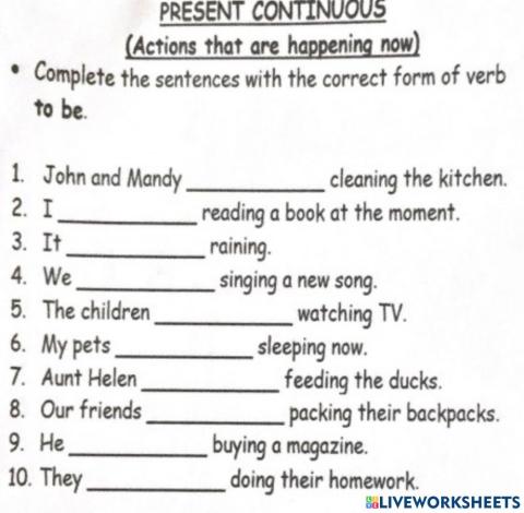 JULY 22nd PRESENT CONTINUOUS