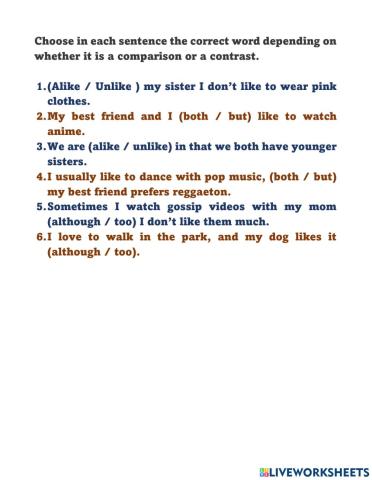 Contrast and compare