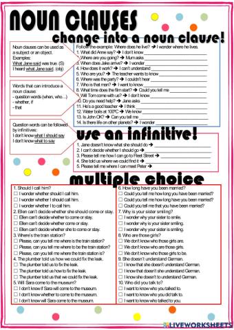 Grammar nouns clauses