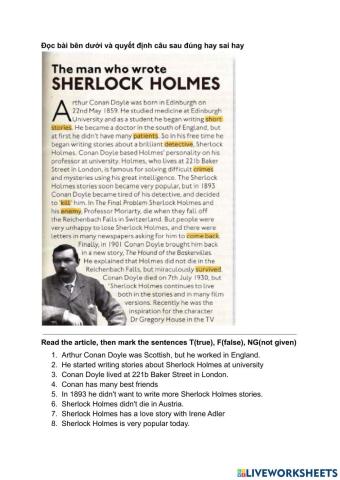 The man who wrote Sherlock holmes