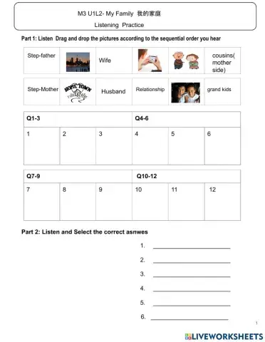 M3 U1L2- My Family  我的家庭