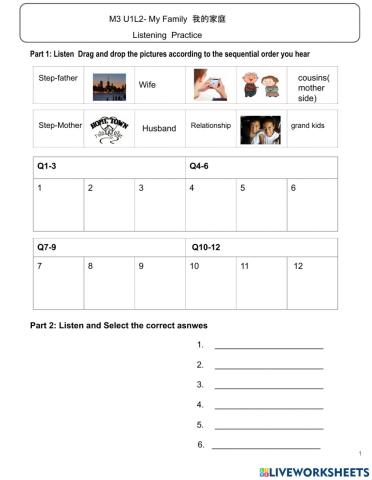 M3 U1L2- My Family  我的家庭