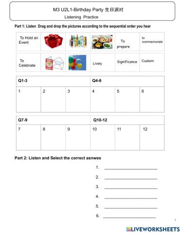 M3 U2L1-Birthday Party 生日派对