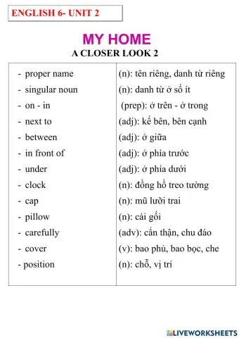 English 6- unit 2- a closer look 2