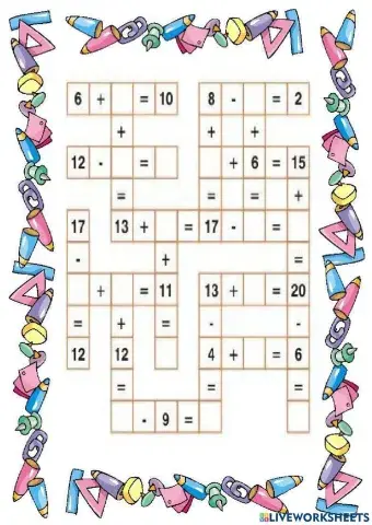 Crucigramas sumas y restas-14