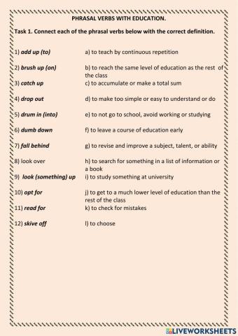 Phrasal Verbs Education