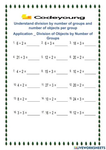 Division of Objects by Number of Groups  2