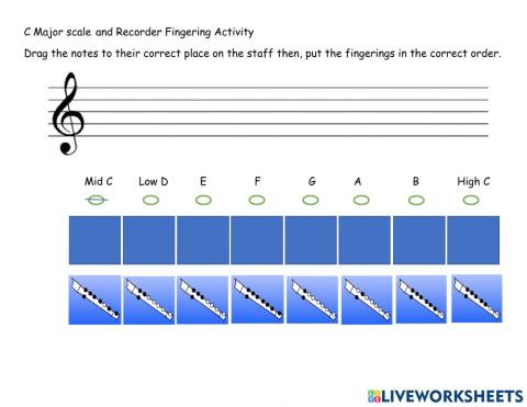 C Major Scale Recorder Activity