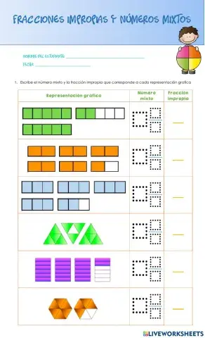 Números mixtos a fracciones impropias