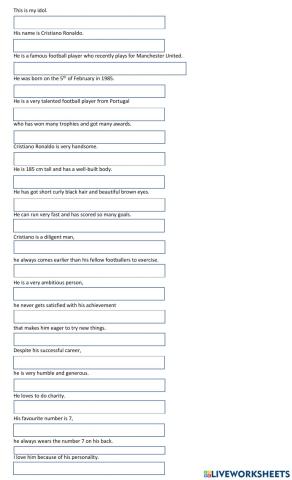 Speaking Exercise Descriptive Text