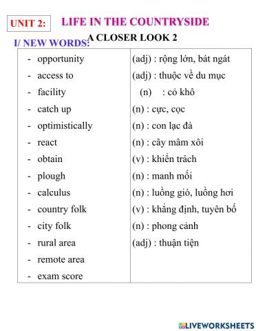 English 8- unit 2- a closer look 2