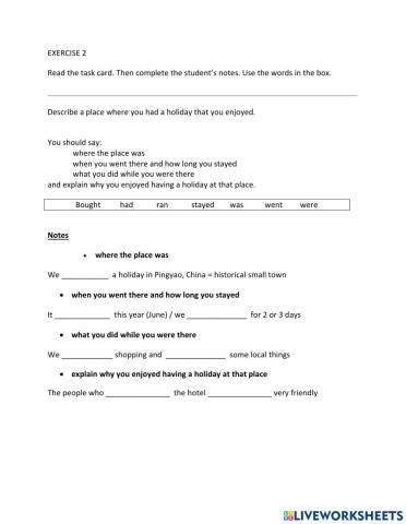 IE1, Unit 2, Speaking, Exercise 2