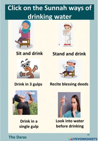 Sunnah ways of drinking water