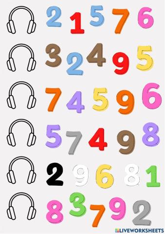 Listen number color