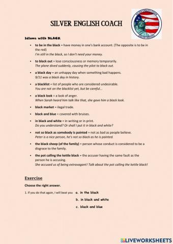 Idioms with BLACK