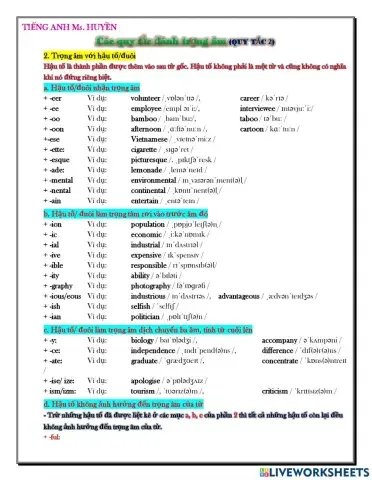 Quy tắc trọng âm (quy tắc 2)