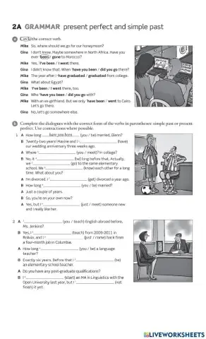 Present perfect and simple past