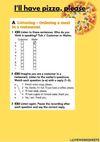 I'll have pizza, please