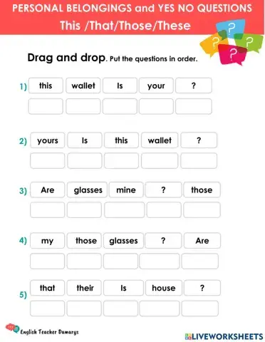 Yes No questions with This-That-Those-These