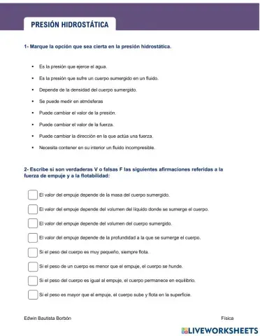 Presión hidrostática