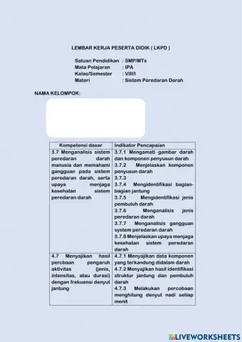 LKPD Frekuensi Denyut Jantung