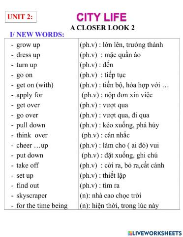 English 9- unit 2- a closer look 2