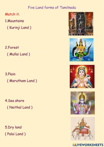 Landforms of Tamilnadu - God & Goddess