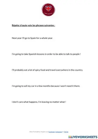 Future - speaking (will, going to & present continuous)