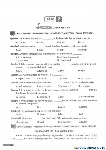 Chinh phục đề thi vào 10 chuyên anh - đề số 2