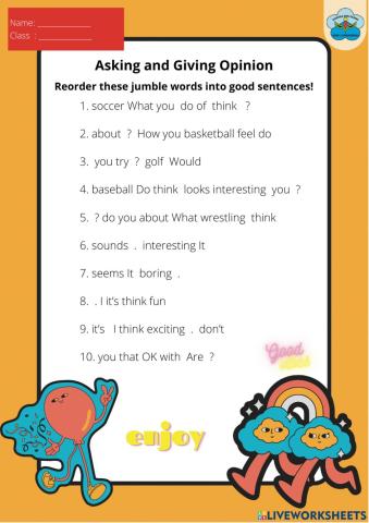 Asking and giving opinion 2