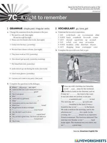 Simple Past Irregular Verbs