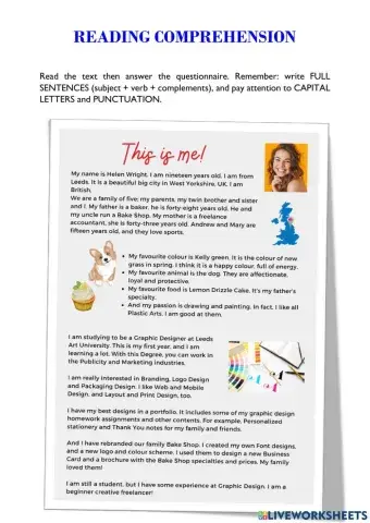 Reading Comprehension: This is me.