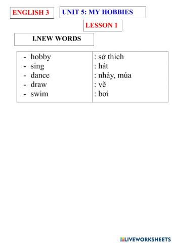 English 3- unit 5- lesson 1