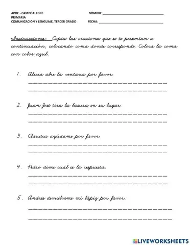 Otros usos de la coma