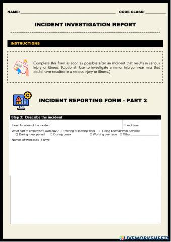 Incident investigation report part 2