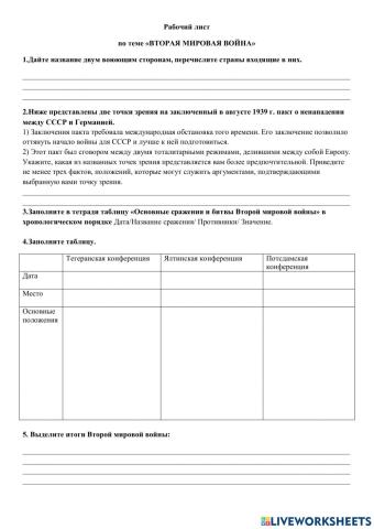 Вторая мировая война